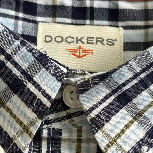 EUC Dockers Checked Button Down Shirt. Men’s XXL Blue Green & White Checkered - Picture 1 of 12